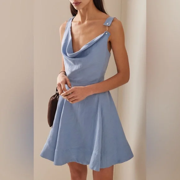 chinese dress ladies AJE Women's Dahlia Flounce Mini Dress  Saint Bernard
